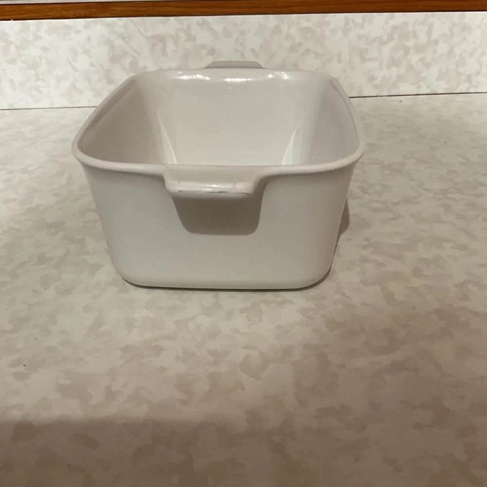 Vintage Corning ware  White Ceramic Baking Dish with vegetable Design.